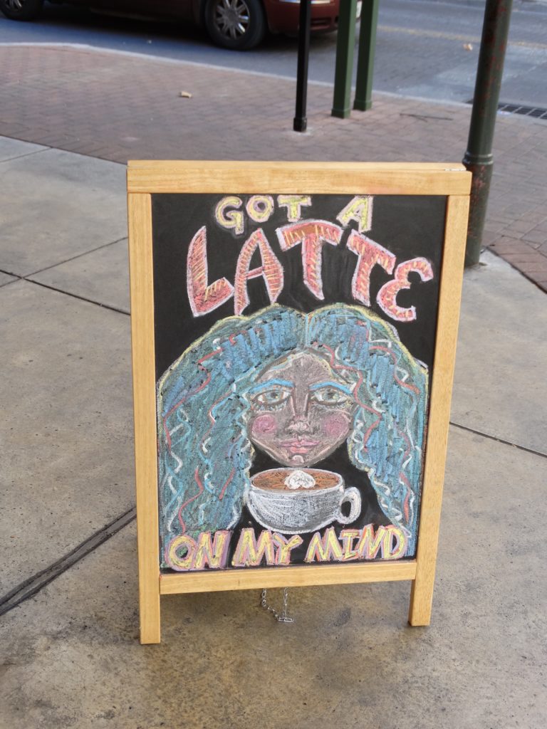 coffee shop sign in Texas