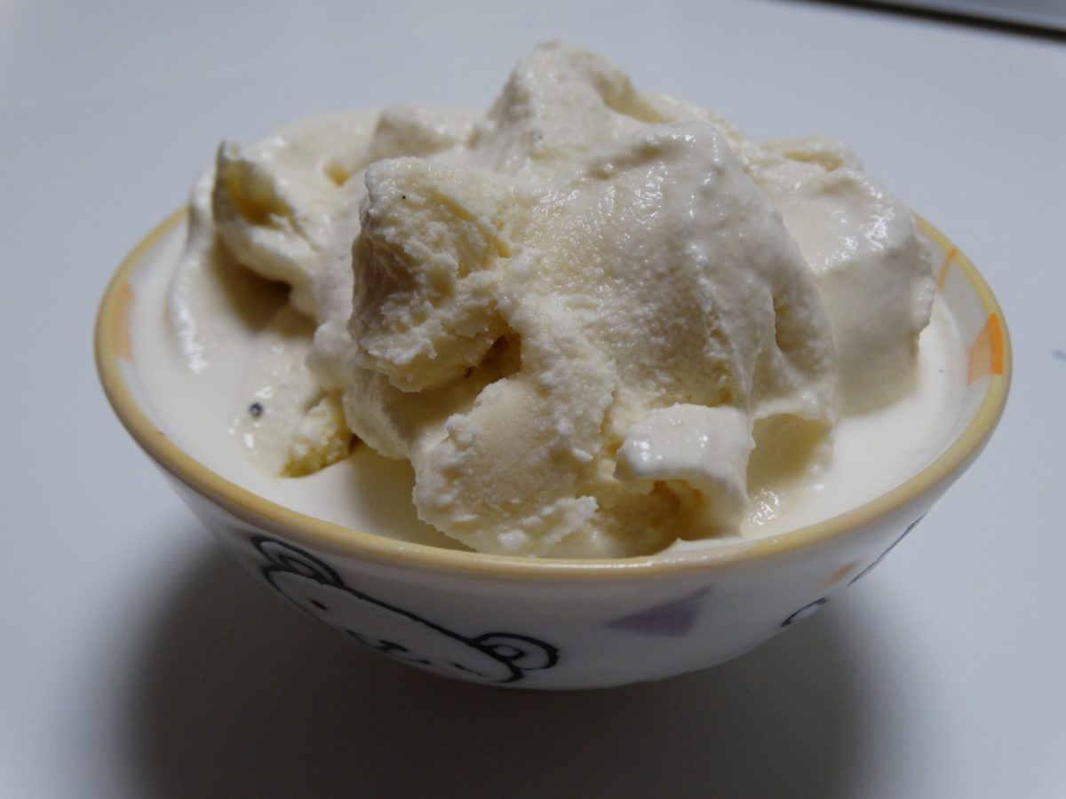 My kids favorite homemade ice cream sweetened with maple syrup