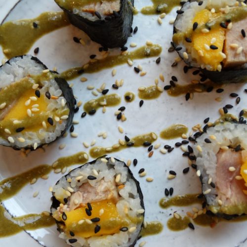 Matcha Tahini Mango Tuna Sushi 11