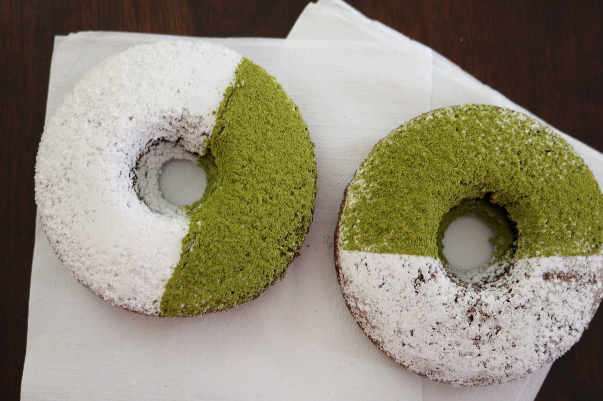 two low carb gluten-free matcha donut recipes