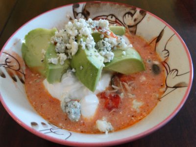 Keto Crockpot Buffalo Chicken Soup - Low Carb with Add-In Options for Kids