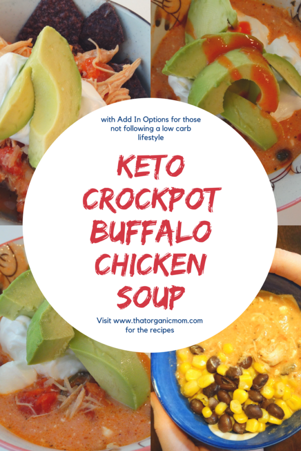 Keto Crockpot Buffalo Chicken Soup Low Carb with Options for Kids
