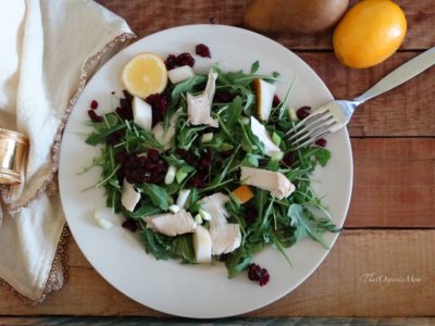 Chicken and Pear Arugula Salad with Meyer Lemon Vinaigrette 2