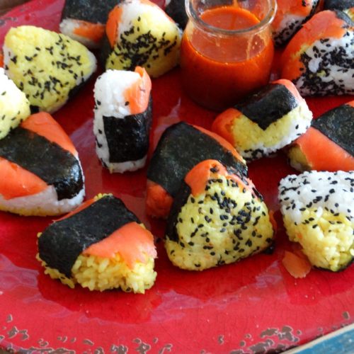 Smoked Salmon BBQ Onigiri - A fun party food 12