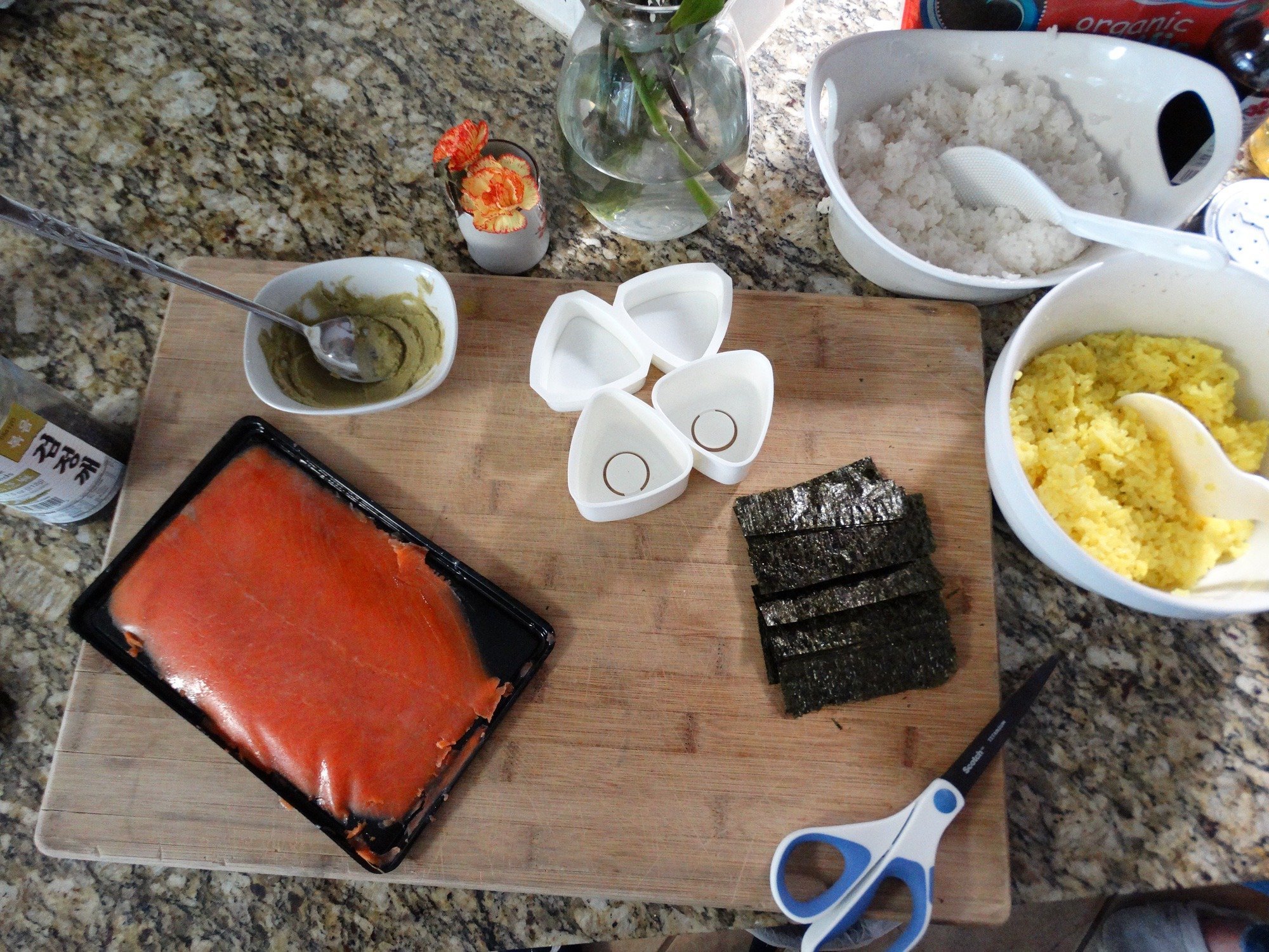 Smoked Salmon BBQ Onigiri - A fun party food 3