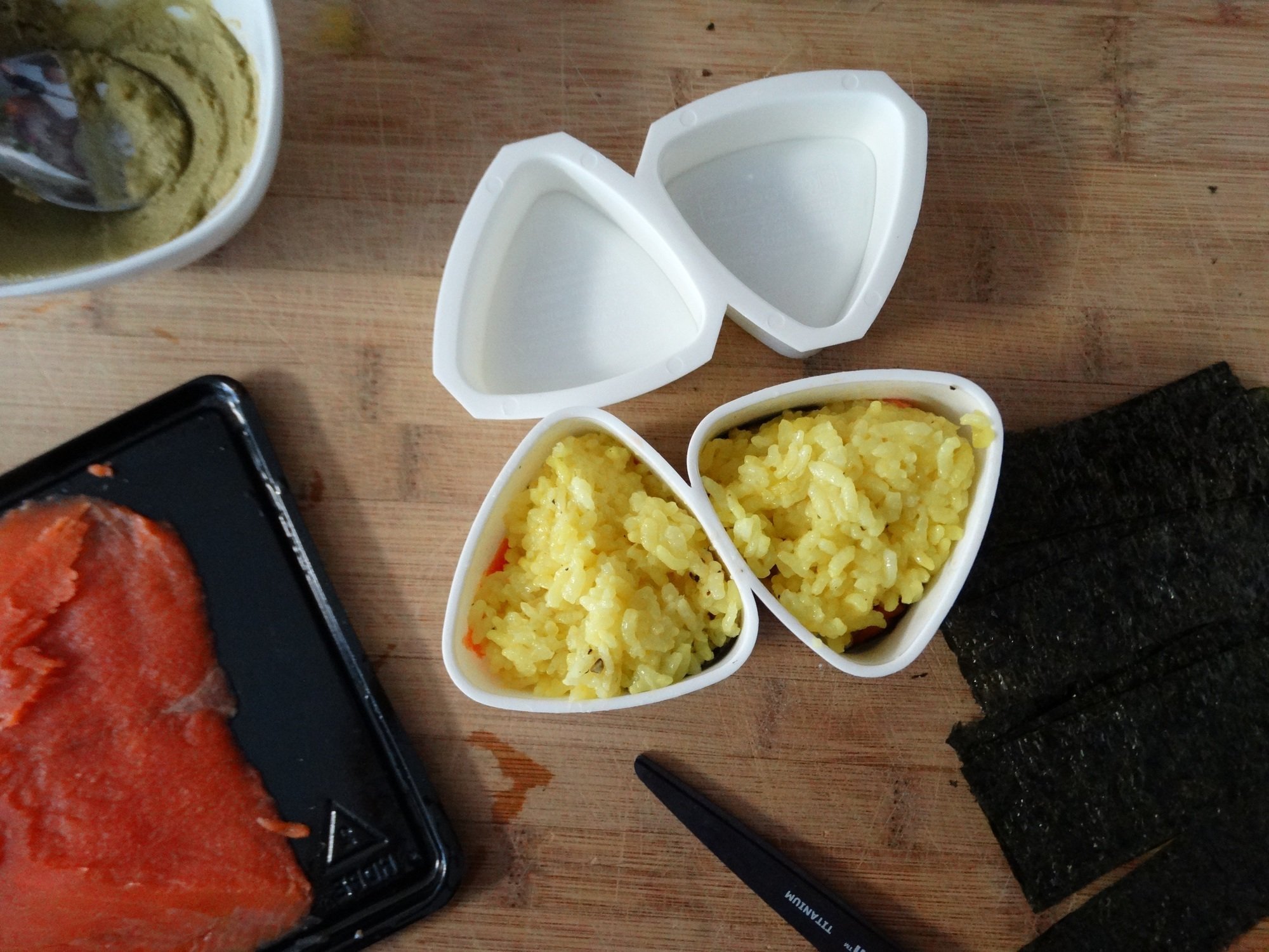 Smoked Salmon BBQ Onigiri - A fun party food 7