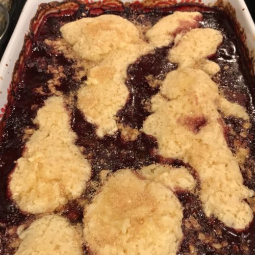 Berry Crumble with Cake Clouds