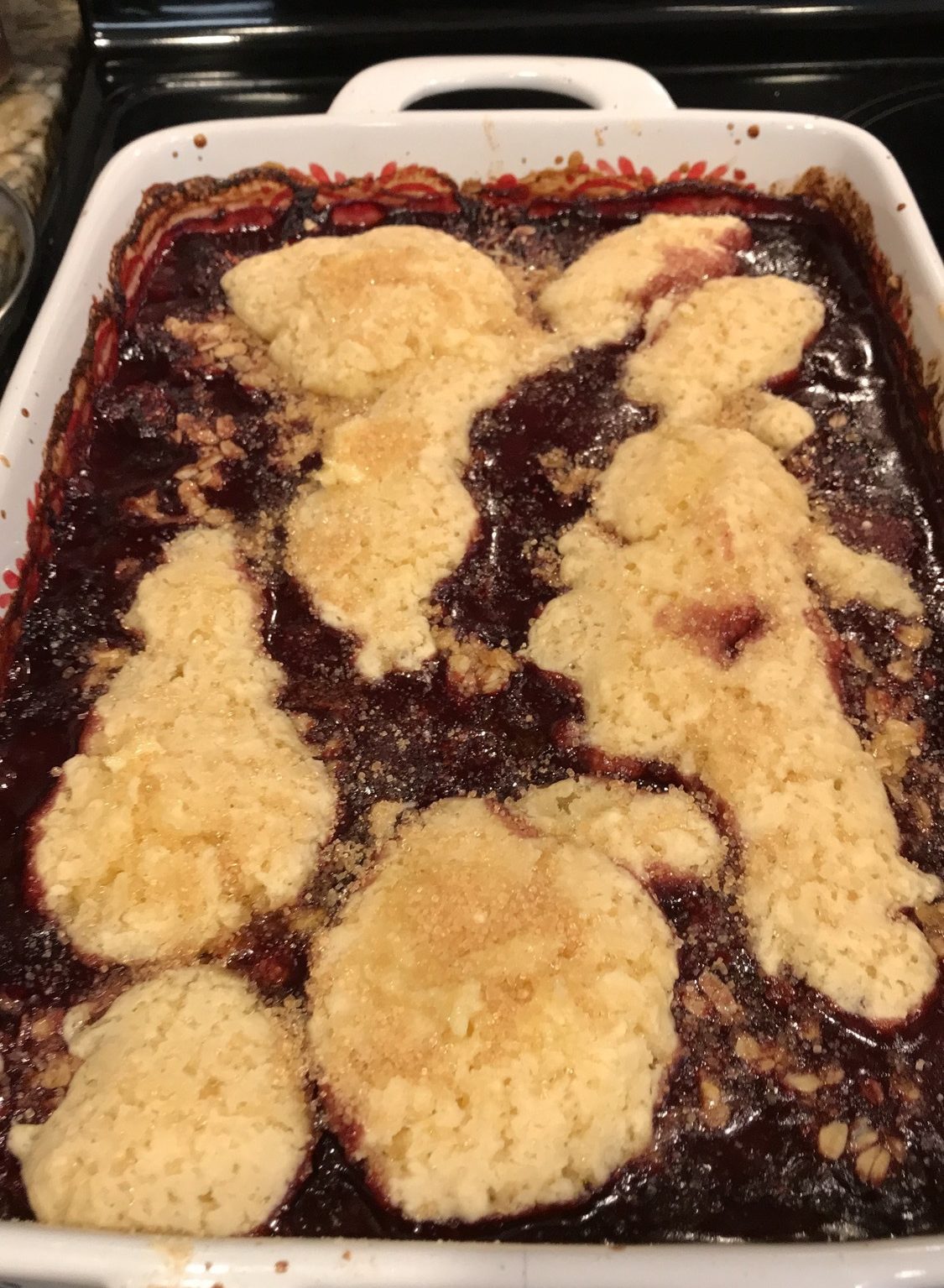 Berry Crumble with Cake Clouds