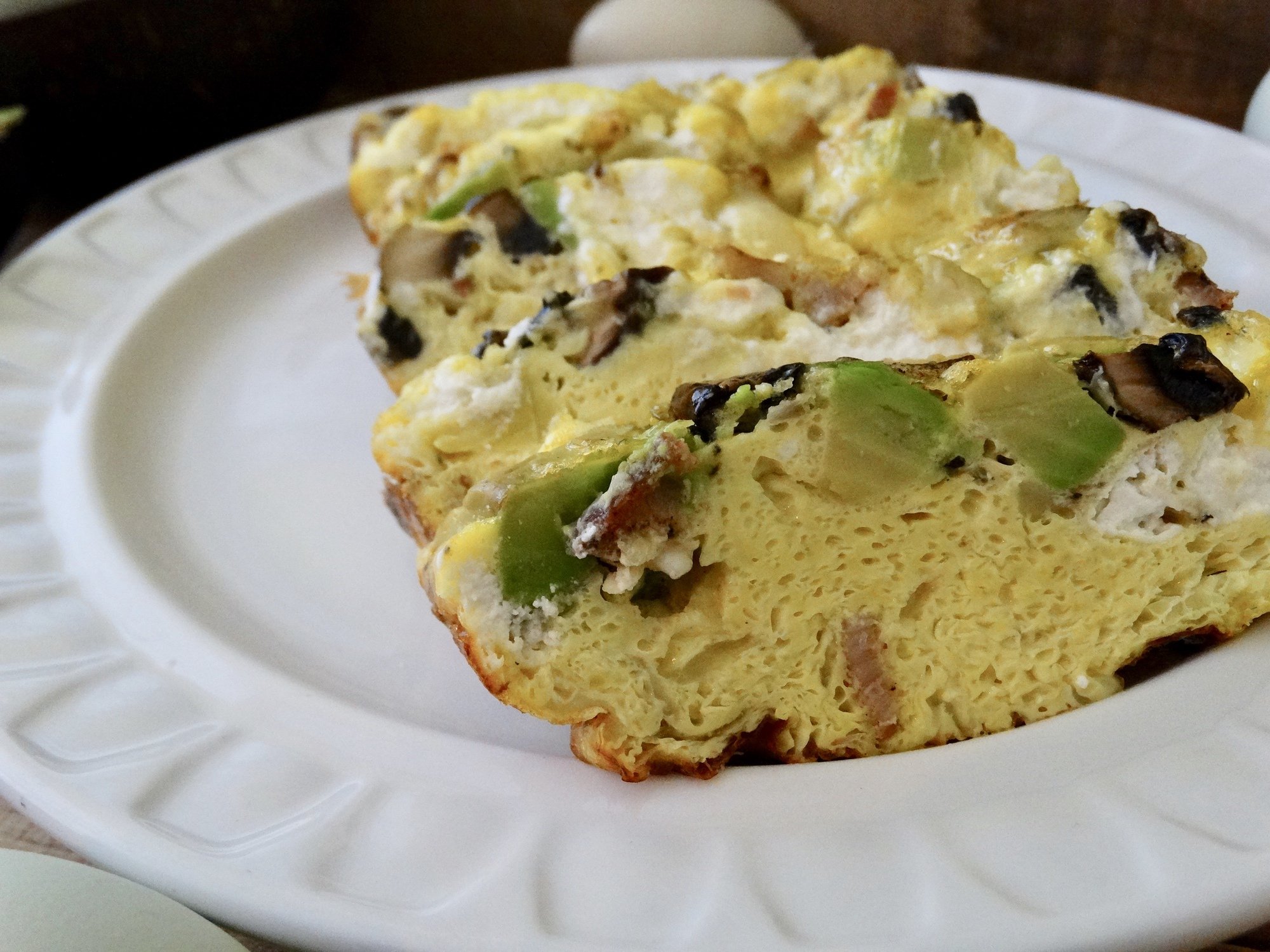 Avocado, Goat Cheese and Bacon Crustless Quiche 7