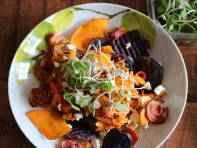 Easy BBQ Chicken Nachos with Root Vegetable Chips 5