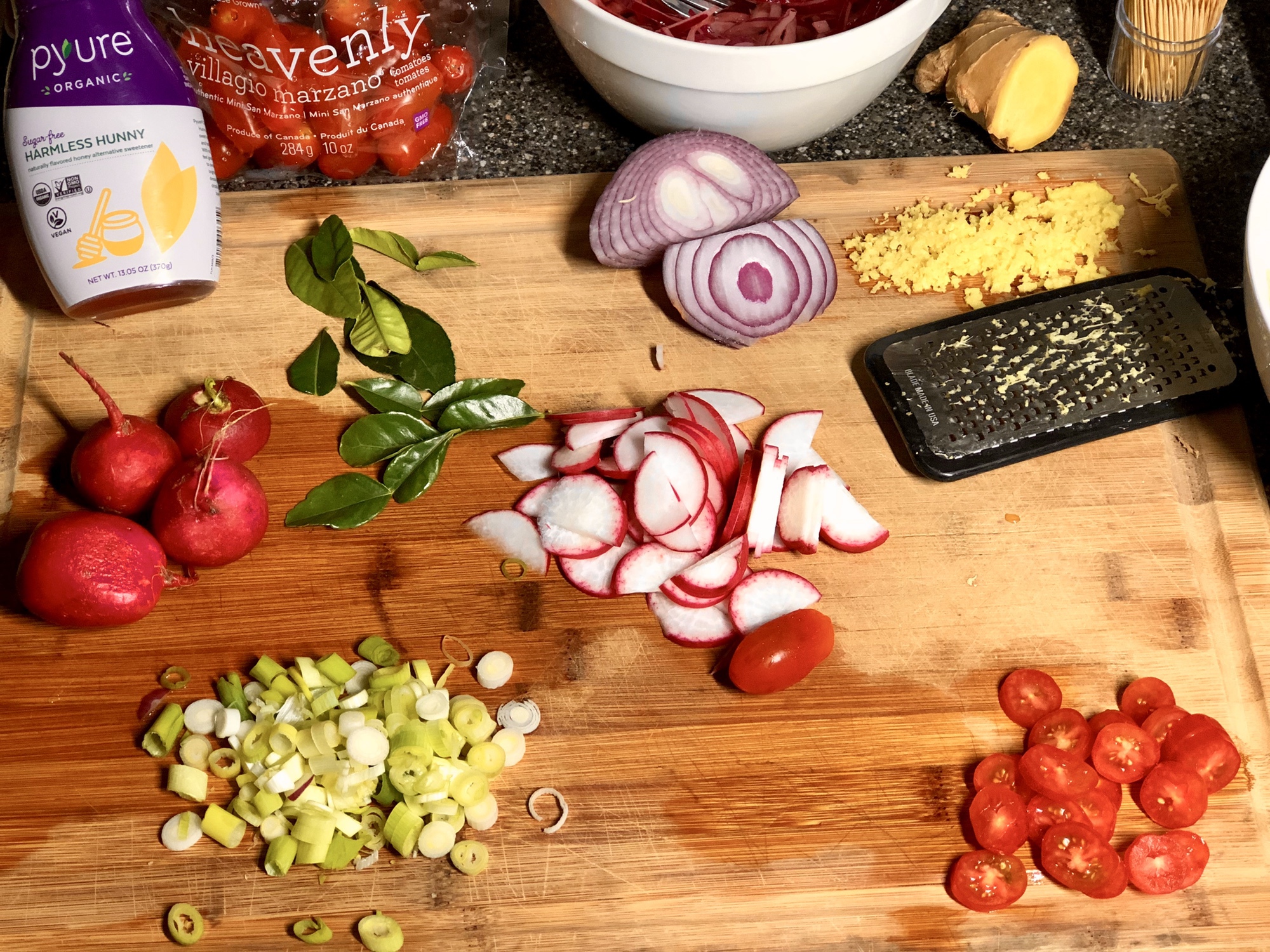 Thai Chicken Tacos with Beet Infused Pickled Onions 9