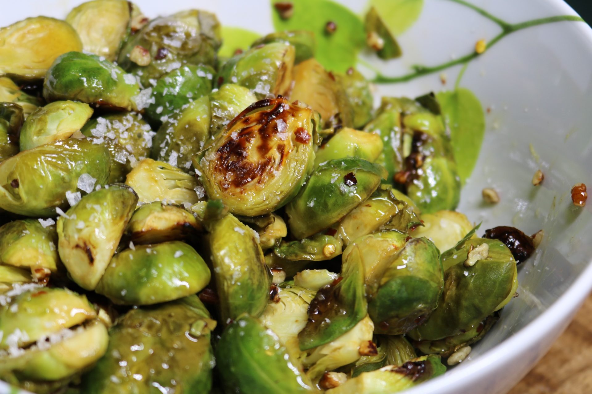Roasted Brussels Sprouts with Maple Lime Vinaigrette and Toasted Pecans 1