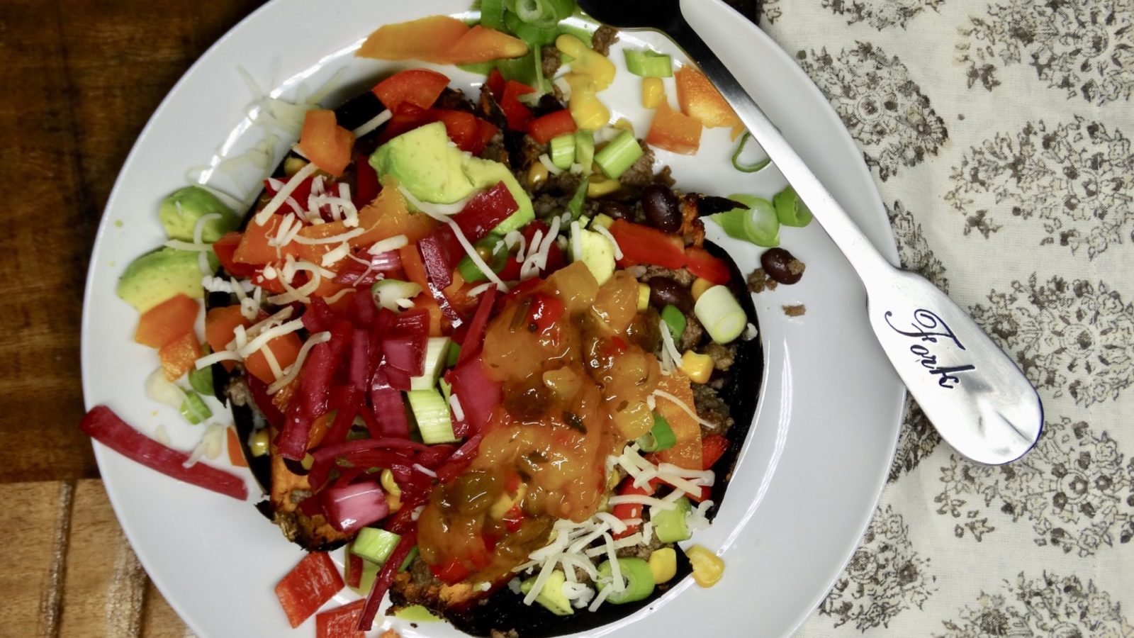 Eat the Rainbow Loaded Sweet Potatoes