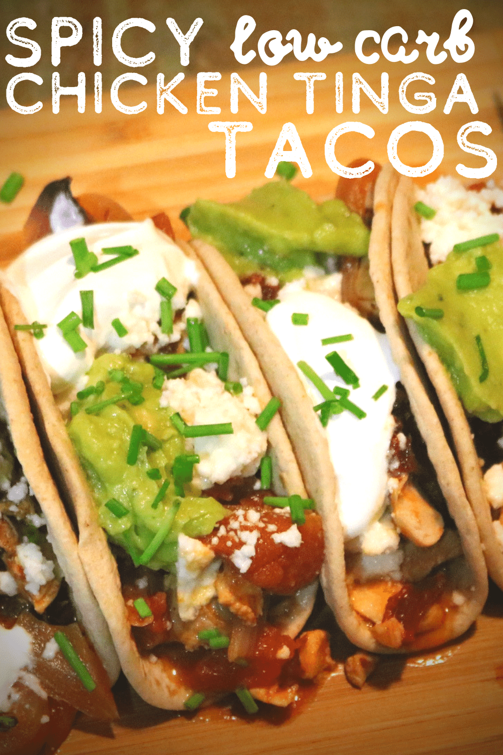 Spicy Chicken Tinga Tacos With Guacamole and Queso Fresco - Low Carb 2