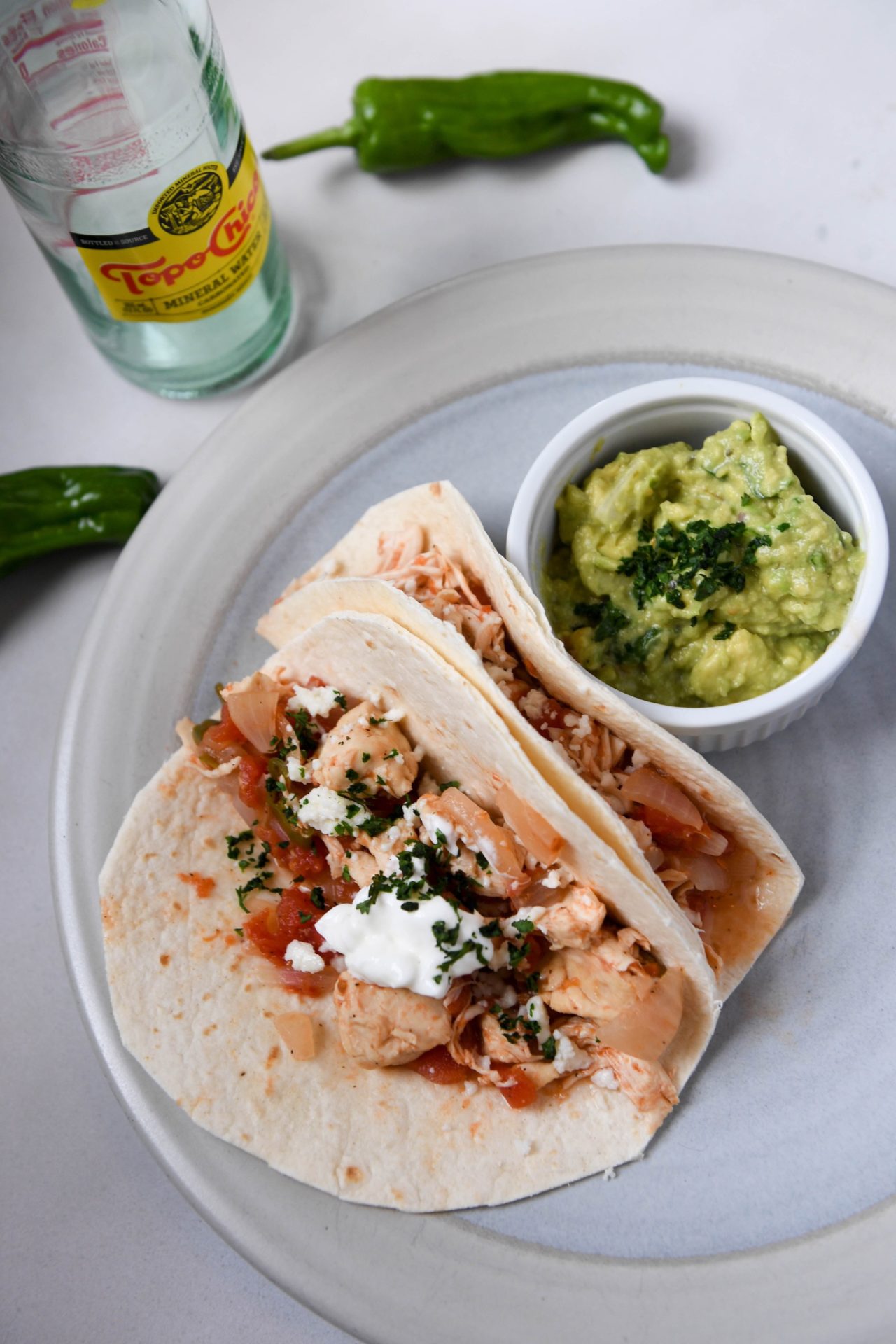 Spicy Chicken Tinga Tacos With Guacamole and Queso Fresco - Low Carb 3