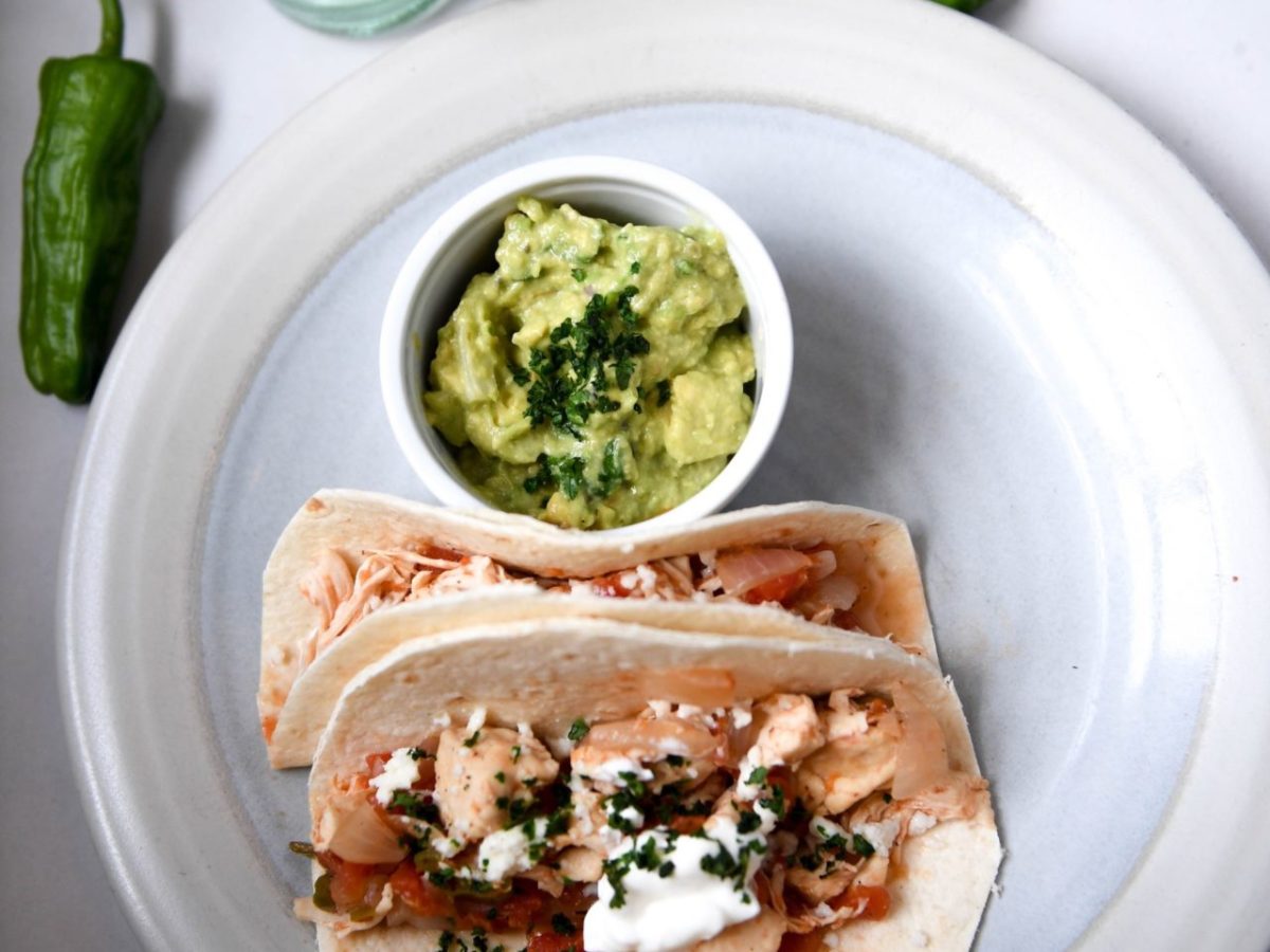 Spicy Chicken Tinga Tacos With Guacamole and Queso Fresco Low Carb
