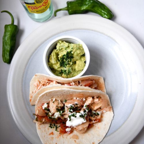 Spicy Chicken Tinga Tacos With Guacamole and Queso Fresco - Low Carb 5