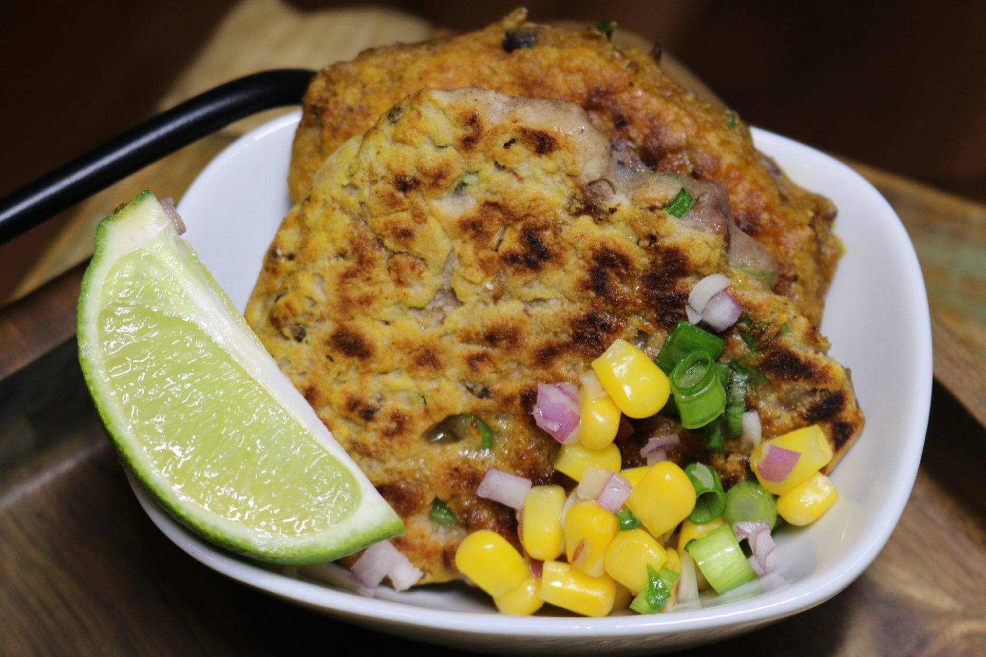 Black-Eyed Pea Fritters with Corn Salsa 1