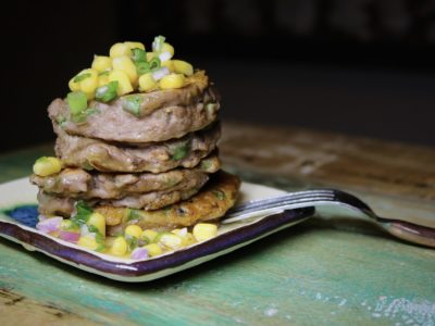 Black-Eyed Pea Fritters with Corn Salsa 3