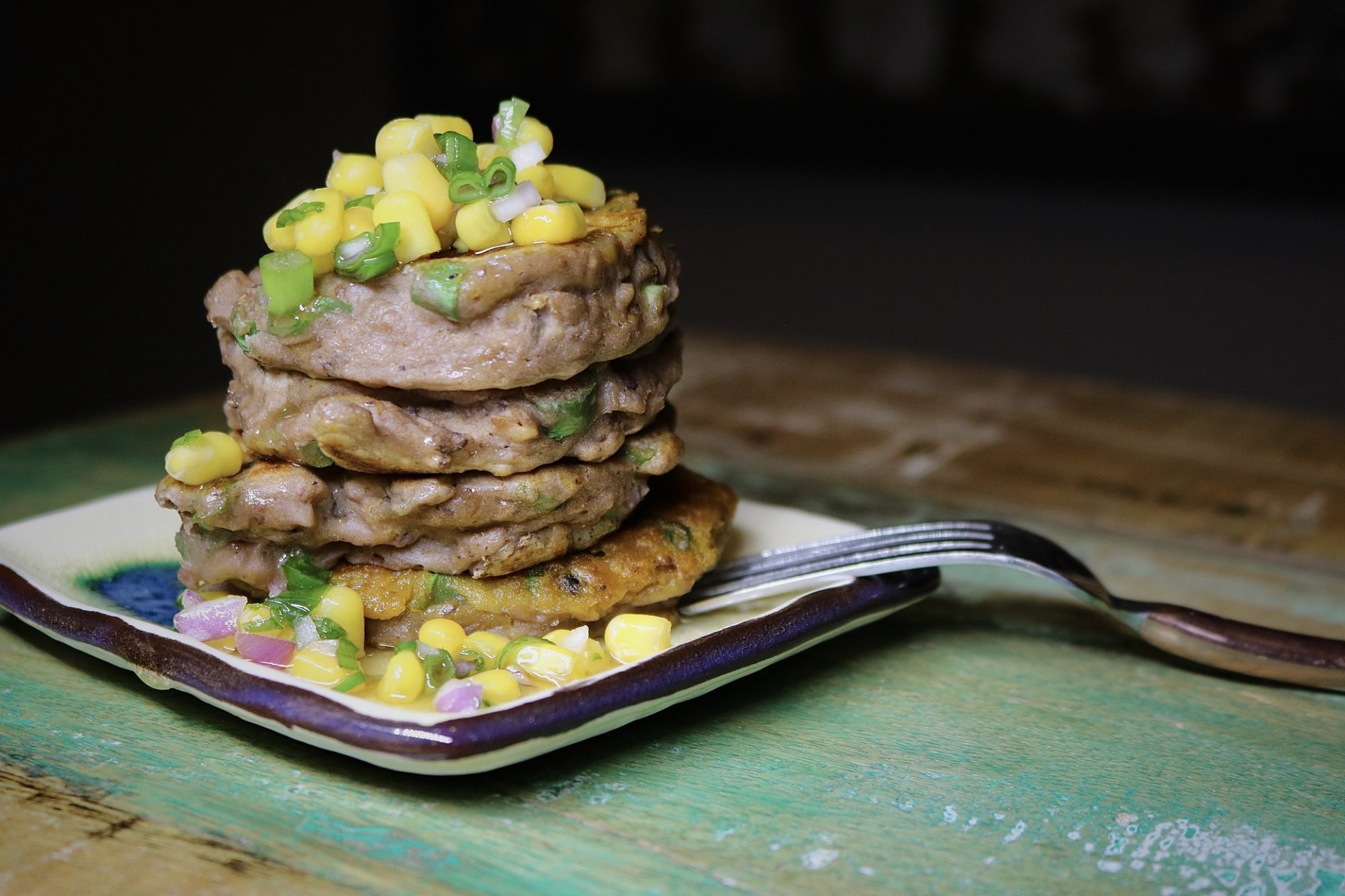 BlackEyed Pea Fritters with Corn Salsa