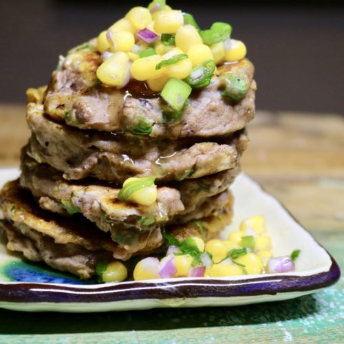 Black-Eyed Pea Fritters with Corn Salsa
