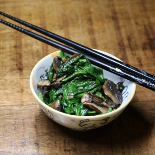 Garlicky Sautéed Spinach with Mushrooms 1