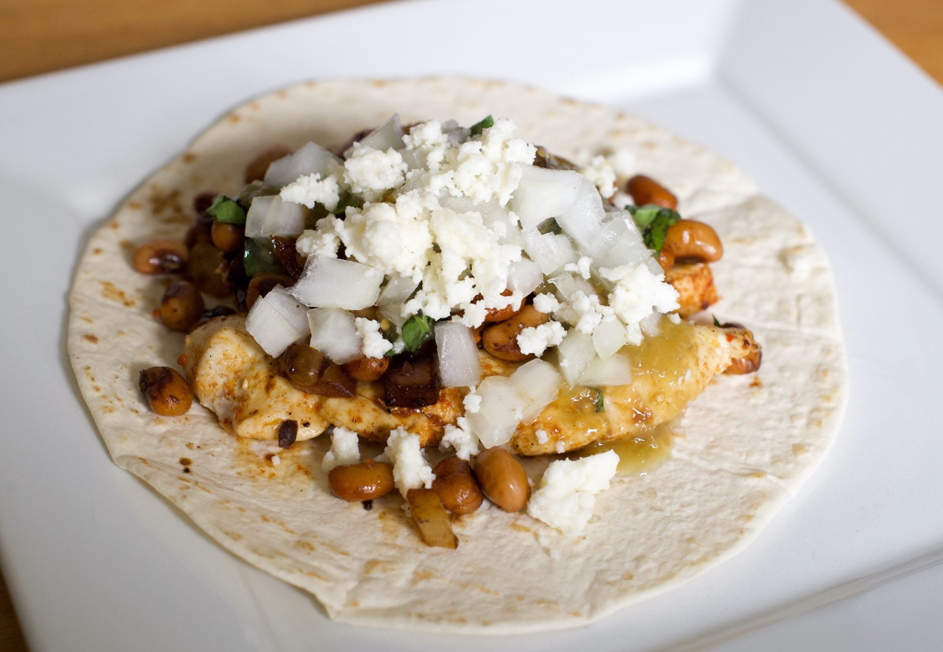 Smoky Chicken Tostados with Black Eyed Peas and Chile-Lime Salsa 3