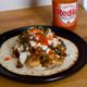 Smoky Chicken Tostados with Black Eyed Peas and Chile-Lime Salsa