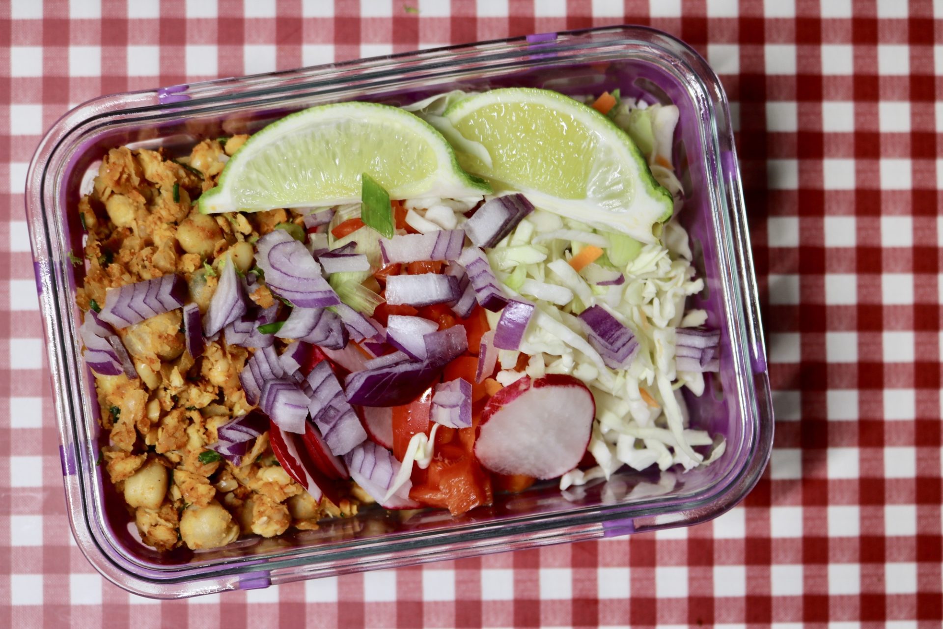 Chickpea Tacos with Sweet Chili Sauce and Lime Zest 