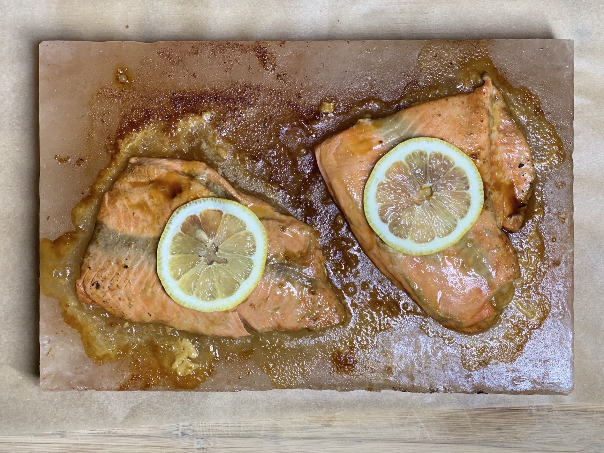 Using a Himalayan Salt Block to Cook Salmon (with recipe)