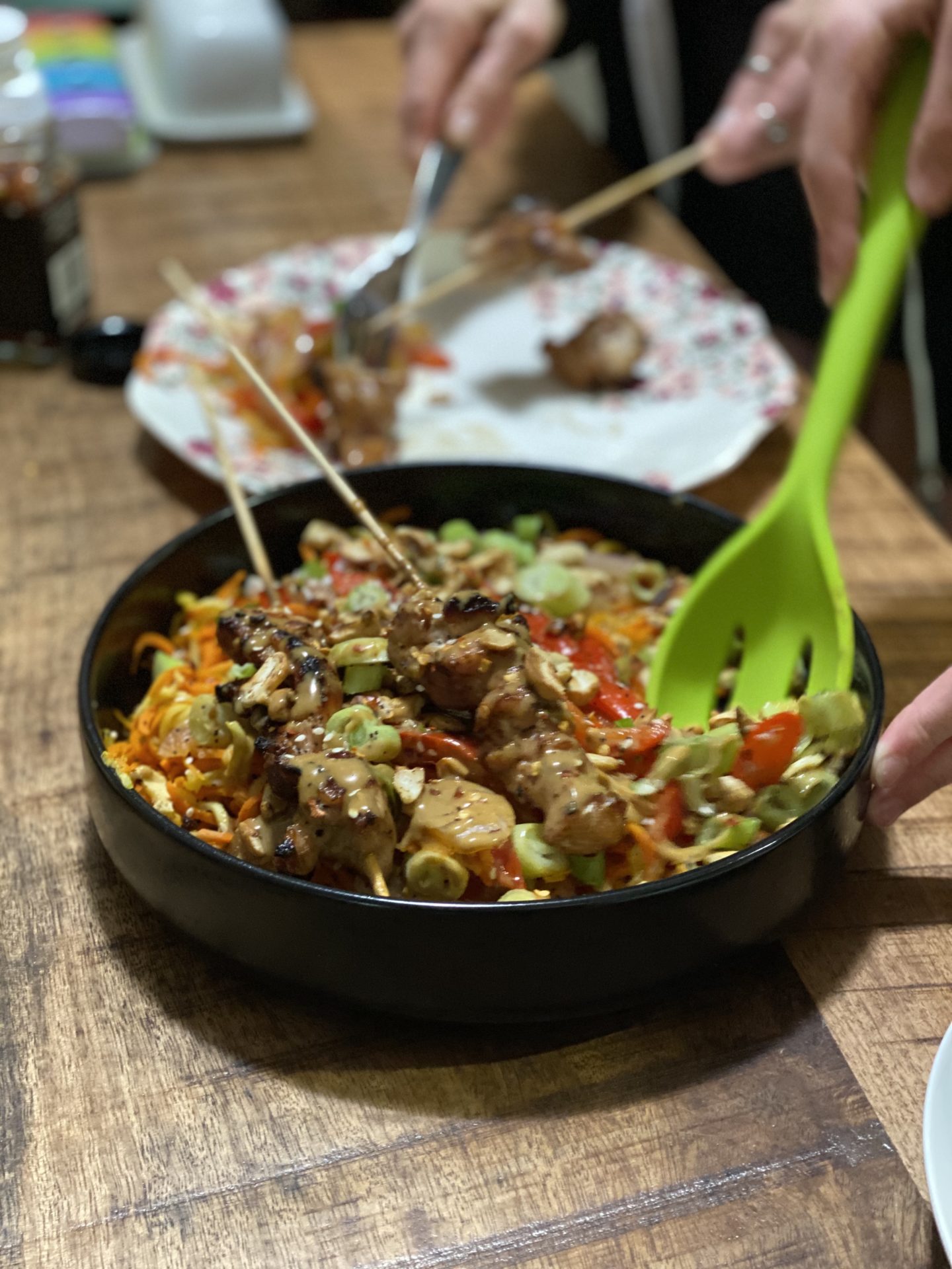 Organic Chinese Chicken Salad with Zoodles and Creamy Miso Sesame Dressing 3