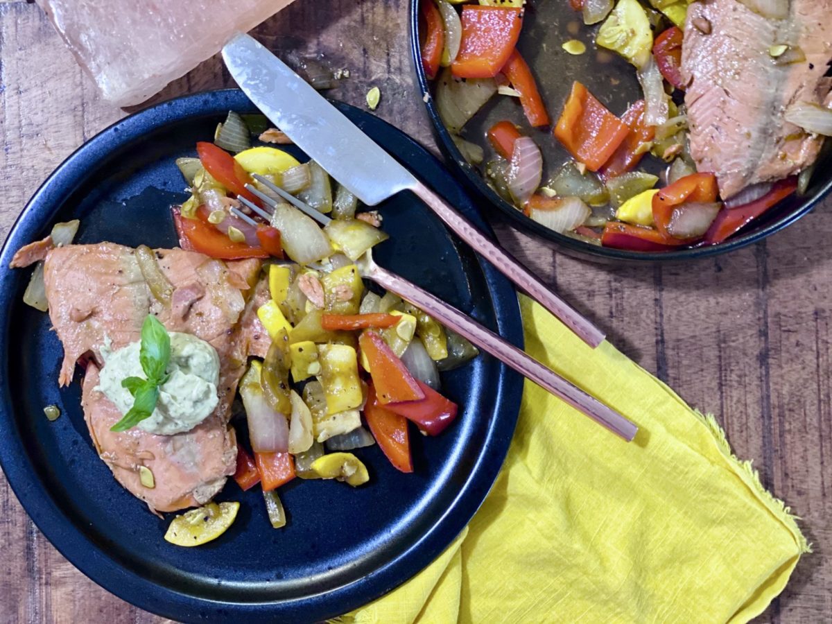 Using a Himalayan Salt Block to Cook Salmon (with recipe)