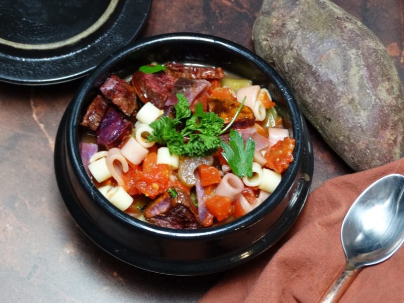 Minestrone Soup Recipe with Purple Sweet Potatoes