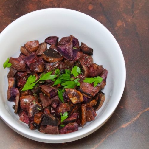 Roasted Purple Sweet Potato with Balsamic Vinaigrette 2