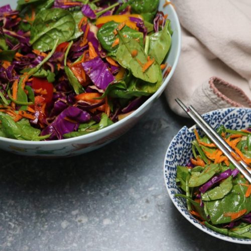 Organic Low-Carb Asian Rainbow Salad Recipe